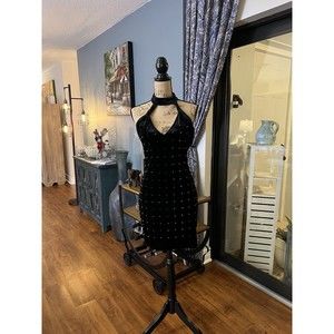 Prima Donna Collection Women's velvet studded mini dress size large black